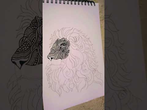 🦁👑lion King 👑#mandaladrawing #shorts #newshorts #shortsfeed #king #lion