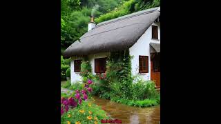 Heavy Rain video in China/China Village House/Relaxing Music #Nature#Rain#shorts