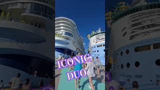 The World's Largest Ship vs One of the Smallest #royalcaribbean #voyageroftheseas #iconoftheseas