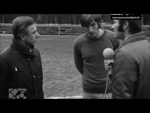 Walter Fritzsch und Hans-Jürgen Dörner vor dem UEFA-Cup-Spiel gegen den FC Porto, November 1972