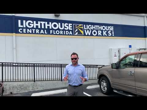 Thank-You' Video of Lighthouse CEO, Kyle Johnson, standing in front of the Lighthouse Works building in south Orlando