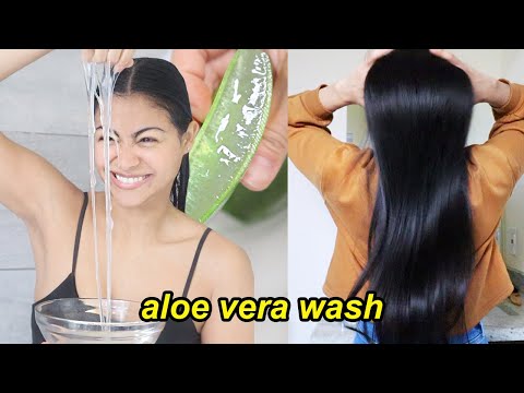 My ALOE VERA HAIR WASH ROUTINE | How to apply aloe...