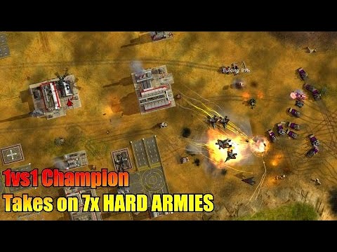 C&C Zero Hour - 1vs7 Hard Armies (Stealth vs 7x Air Force) *INSANE BATTLE*