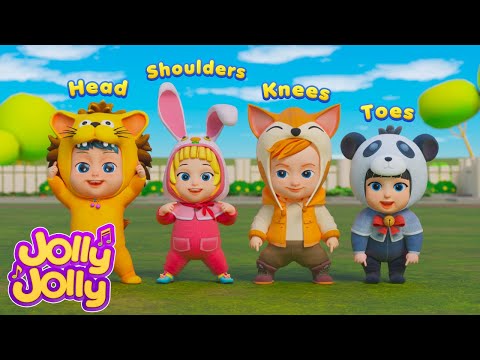 Head shoulders knees & toes + MORE - Excercise song | Jolly Jolly - Learn and Play - Nursery Rhymes