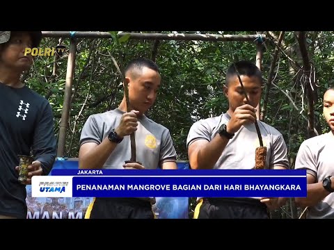 TARUNA AKPOL YON 58 &amp; 59 IMPLEMENTASIKAN GREEN POLICING MELALUI PENANAMAN BIBIT MANGROVE