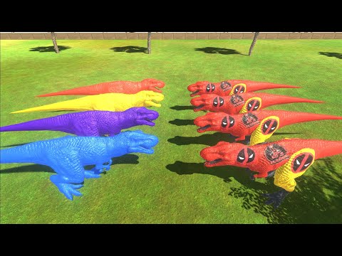 T-Rex Deadpool: Epic Death Run in Animal Revolt Battle Simulator