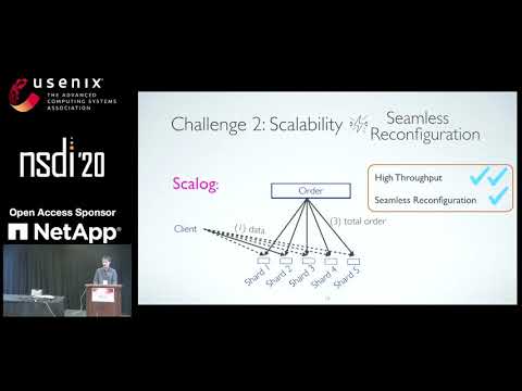 NSDI '20 - Scalog: Seamless Reconfiguration and Total Order in a Scalable Shared Log