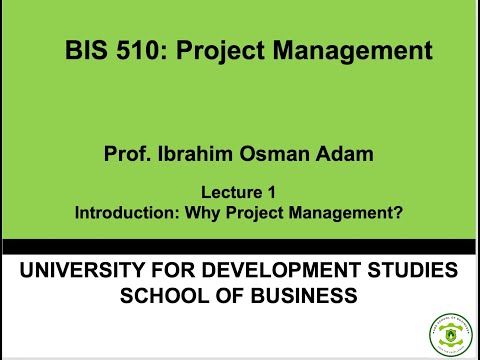 BIS 510  Project Management Lecture 1