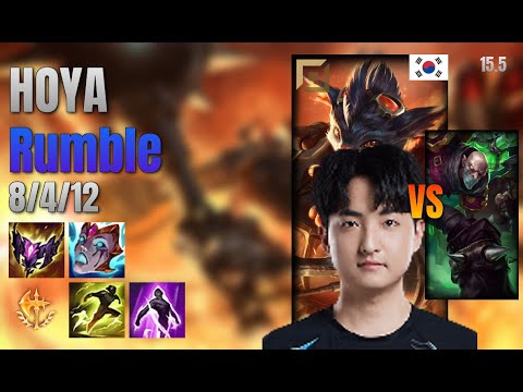 HOYA Top Rumble vs Singed lol KR solo rank Full Game 15.5 | 호야 럼블 vs 신지드