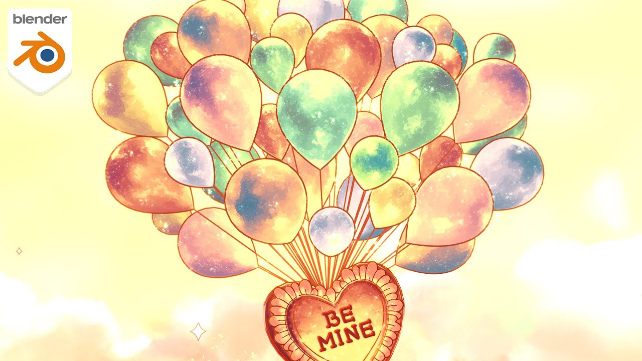 Blender & Grease Pencil Tutorial - 2D/3D Galaxy Balloons