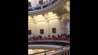 Abortion supporters chant in the Capitol