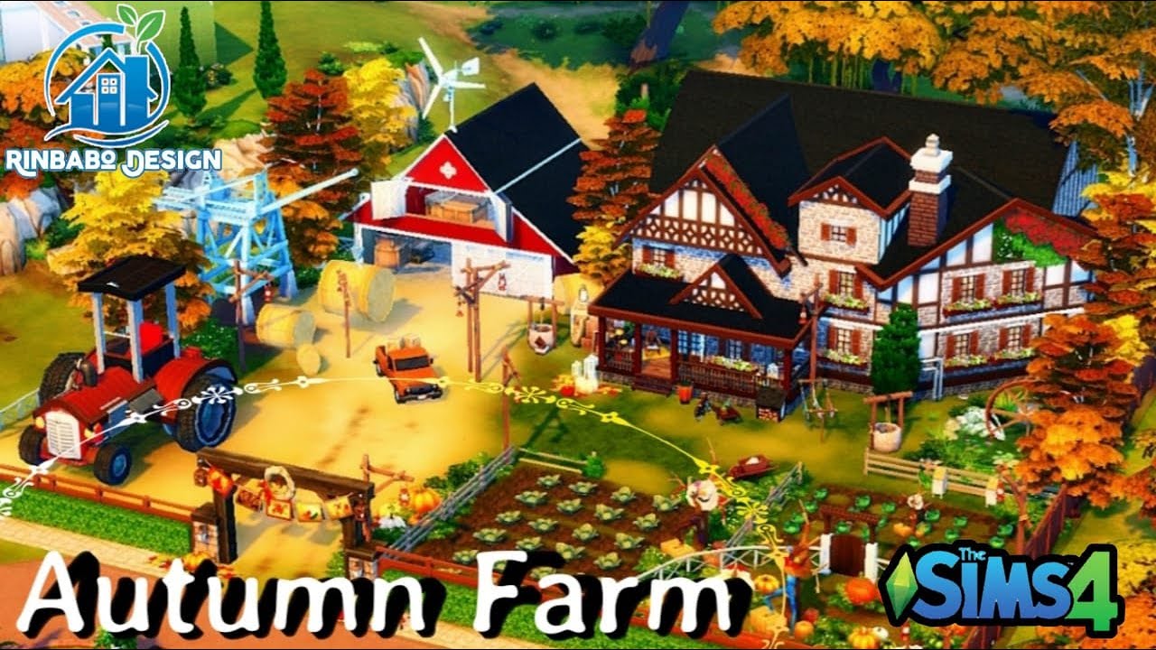 The Sims 4 | 🍁🍁 🎃Autumn Farm 🎃🍁🍁 and tractor 🚜🚜|no cc| speedbuild | stopmotion