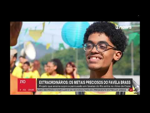 Scene from the GloboNews report on Favela Brass