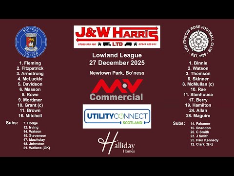 Bo’ness United v Linlithgow Rose – 27 December 2025