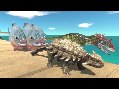 Epic Dinosaurs Race - Which Dinosaur Survived In the Dangerous Sea - Animal Revolt Battle Simulator