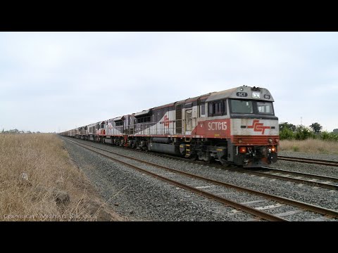 SCT 1PM9 Freight Train With Five Australian Diesel Locomotives (7/4/2021) - PoathTV Railways