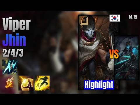 Viper Adc Jhin vs Kalista lol KR solo rank Highlight 14.19