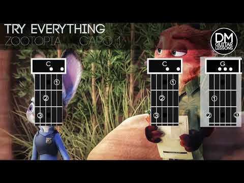 Try Everything - Zootopia - Shakira - Guitar Strum-along