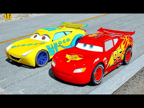 Lightning McQueen Piston Cup vs Cruz Ramirez Dinoco Edition at Top Gear