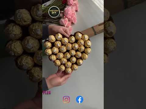 Amazing Ferrero Rocher Heart Bouquet - Perfect Gift Idea for Your Loved Ones @shopteriasdiy