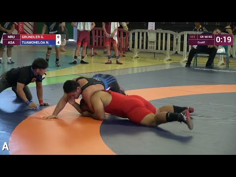 Qual. GR - 98 kg: N. TUAMOHELOA (ASA) df. G. GRUNDLER (NRU) by FALL, 6-4