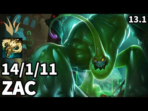 Zac Jungle vs Elise - EUW Master | Patch 13.1