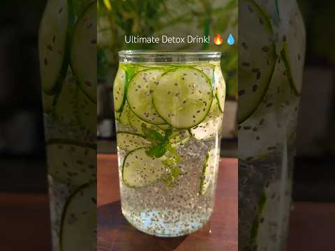 Ultimate DETOX Drink! Cucumber Chia Mint Lemon Water 🌿💧