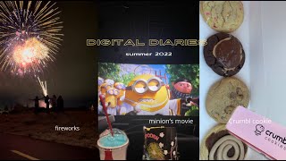 digital diaries| crumbl cookie, picnic, fireworks, minions movie