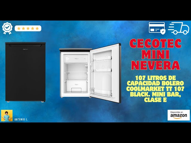 Vídeo relacionado con Cecotec Nevera Pequeña Frigorífico 2 Puertas Retro 86L Bolero CoolMarket 2D Origin 86 Black E. 89,3cm de Alto y 48,7cm de Ancho, Clase Energética E, Icebox, Luz Interior y Tirador Cromado, Negro