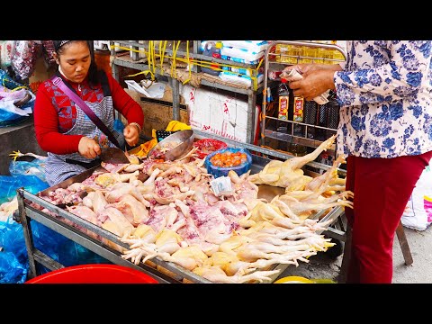 Busy Market Scenes, Chhbar Ampov Market Psar Kraom Part 2