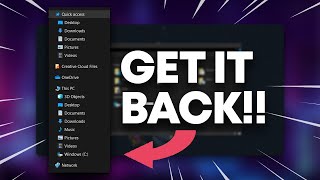How To Get Quick Access Panel Back In File Explore | Windows 10