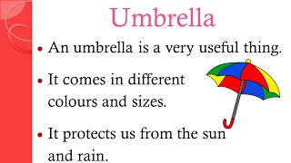 Essay on Umbrella |15 Lines on Umbrella #easytolearnandwrite #essay#yt #umbrella #rain #sun#engllish