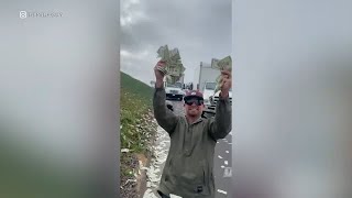 Drivers scramble as cash falls from armored truck in San Diego County | ABC7