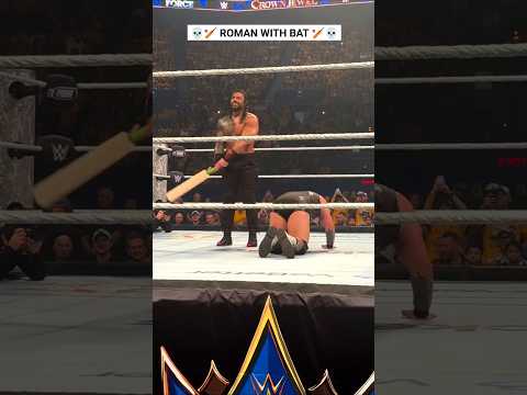 Roman Reigns Destroys Bronson Reed With Cricket Bat WWE Crown Jewel 💀🏏 #RomanReigns #WWE #CrownJewel