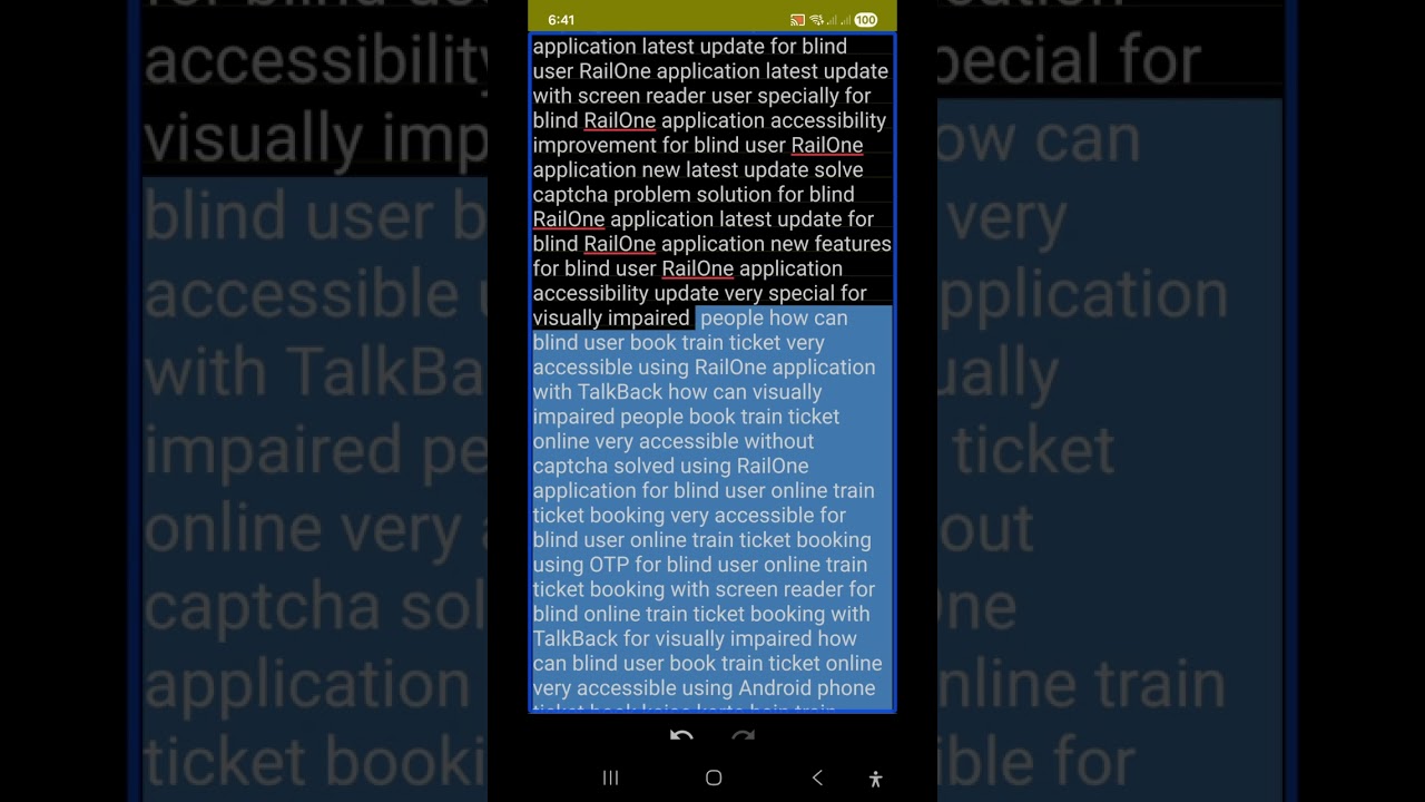 RailOne app latest accessibility Enable Divyangjan Booking Flow for blind book train ticket use OTP