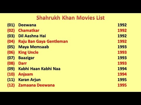 download lagu mp3 mp4 Movie List Shahrukh Khan, download lagu Movie List Shahrukh Khan gratis, unduh video klip Movie List Shahrukh Khan