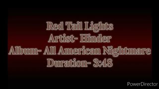 Red Tail Lights by Hinder (Lyric Video)