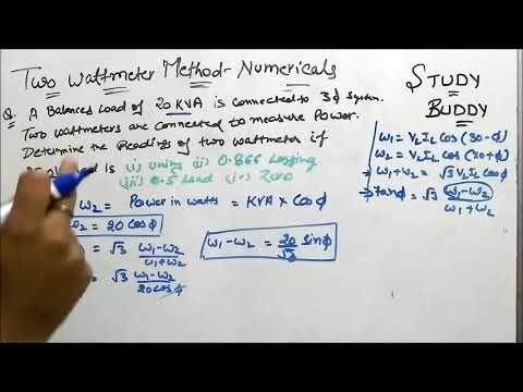 Two Wattmeter Method - Numericals Video