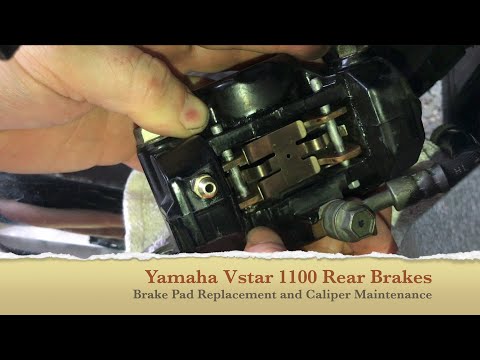 Yamaha VSTAR 1100 Maintenance - Rear Brake Pad Replacement and Caliper Maintenance