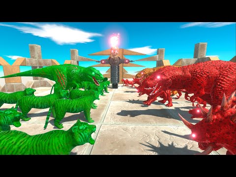 ⚡ BOSS T-Rex ZOMBIE ARMY vs BOSS T-Rex VIRUS ARMY DEATH RUN - 🦖 Animal Revolt Battle Simulator 🦕