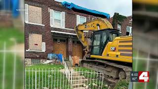 A St. Louis woman found a bulldozer in her front yard, they had the wrong address