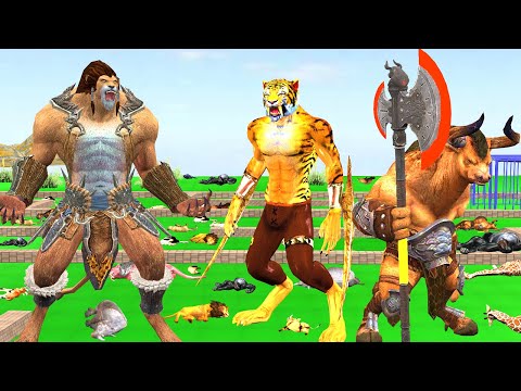 Which Animal vs Dinosaurs Be Fast and Run Away|Animals Doodle TV|Animal Revolt Battle simulator |5.0