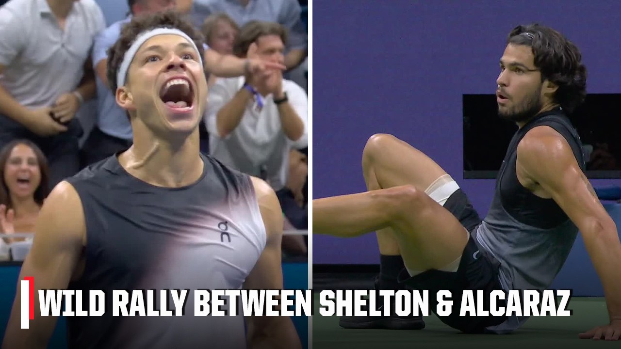 ABSOLUTE CINEMA 🍿 Ben Shelton & Carlos Alcaraz battle back and forth in tiebreak 👀 | 2026 US Open