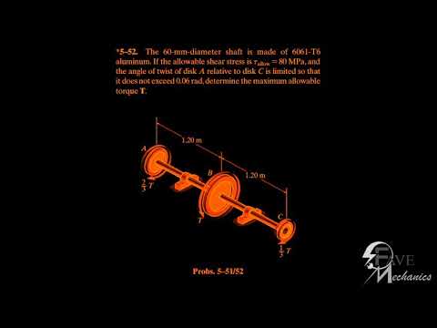 Problem 5-52/5-53/5-54/ Engineering Mechanics Materials