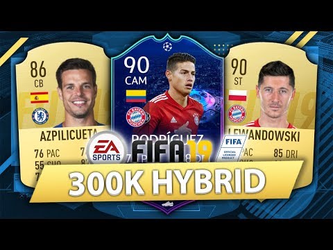 AMAZING 300K HYBRID w/ UCL RTTF JAMES RODRIGUEZ! FIFA 19 SQUAD BUILDER
