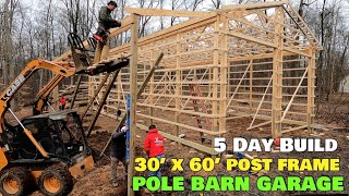 How To Build 30x60x16 Pole Barn Garage Detached Post Frame Building Amish construction￼ rr buildings