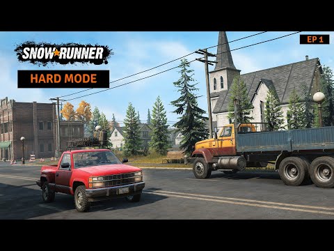 SnowRunner Hard Mode Michigan Ep1 - The Beginning