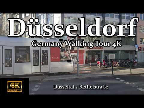🚶🏼 Walking Tour 4K Germany: Düsseldorf / Düsseltal -  Rethelstraße [4K UHD]