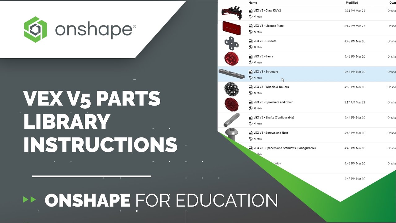 New Release of Official V5 Parts Library for Onshape General Forum