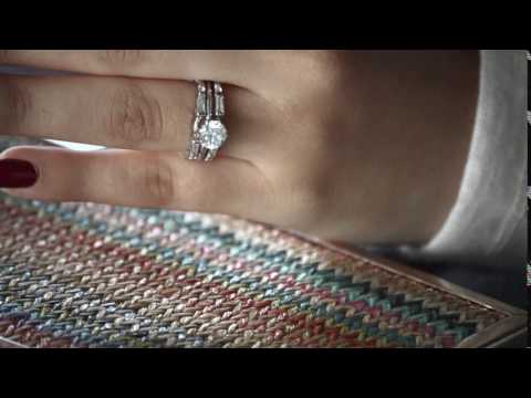 0.46 Ct. Baguette and Round Solitaire Enhancer - TwoBirch  TB-GUARD-0059-WG-H